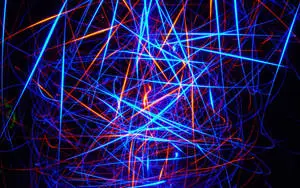 3D HD Random Abstract Blue And Red Lines