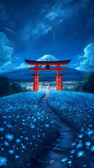 Aesthetic Anime Style Japan Night Scenery