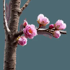 Aesthetic Flowers on Branch PNG 06282024