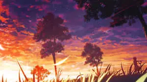 Aesthetic Nature With A Walking Person