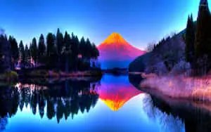 Aesthetic Rainbow Colored Volcano