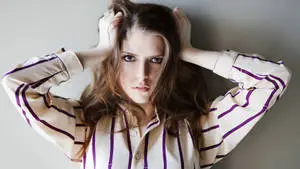 American Actress Anna Kendrick Stripe Shirt