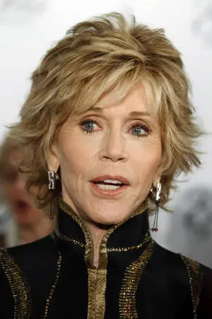 Close-up portrait of renowned American actress Jane Fonda