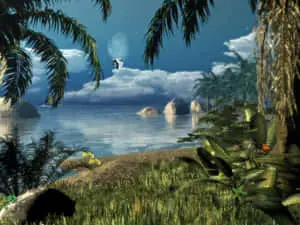 Beach Palm Trees Animated Background