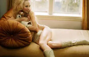 Anne Heche Hugging A Dog
