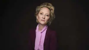 Anne Heche In Pink And Maroon Suit