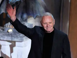 Legendary Actor Anthony Hopkins joyfully waving