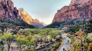 Awe-inspiring scenic landscape of sunrise over vast valley
