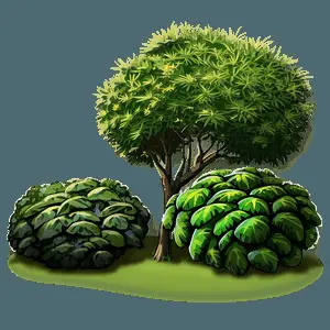 Bushes in Landscape PNG gjc48