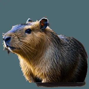 Capybara in Nature Background PNG   96