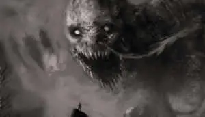 Dark Creature in Misty Forest