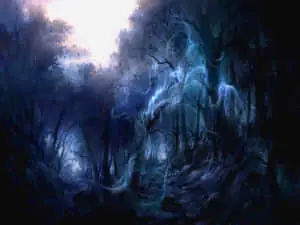 Mysterious Dark Spirit Emerging from the Shadows