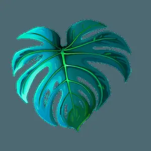 Detailed Monstera Leaf Sketch PNG 06122024