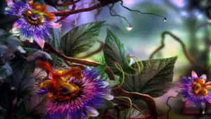 Enchanted Garden Fantasy Landscape Wallpaper