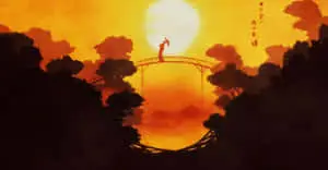  Caption: Serene Feudal Japanese Landscape