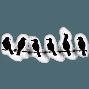 Flock of Birds Silhouette PNG tfo94