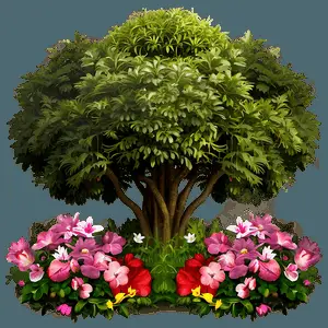 Floral Garden Scene PNG 34