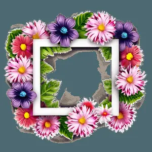 Floral Photo Frame PNG 05252024