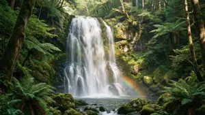 Forest Waterfall Rainbow