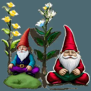 Garden Gnome Sitting PNG 06132024