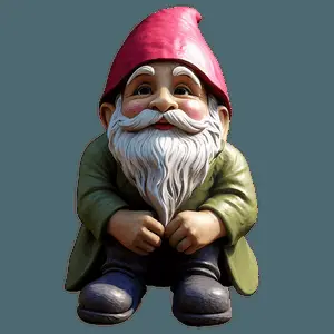 Garden Gnome Sitting PNG 06132024