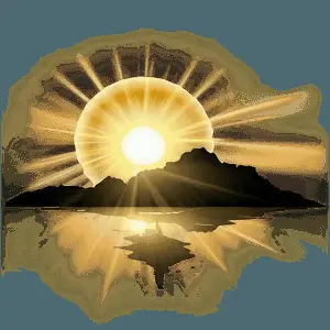 Golden Sunrise Scenery PNG hko88