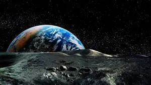 An aerial view of Earth from outer space