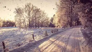 HD Winter Background County Road During Snowfall