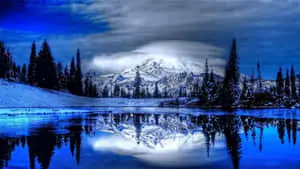 HD Winter Background Blue Mountain Landscape