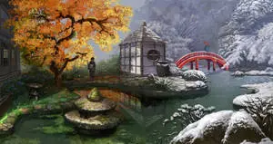 Japanese Garden Paint Art