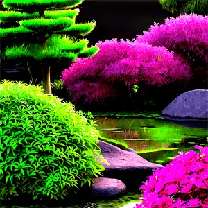 Japanese Garden Shrubs PNG 23