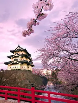 Japanese Phone Hirosaki Castle Under The Purple Sky