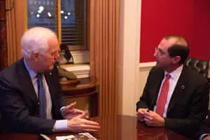 U.S. Senator John Cornyn during a meeting.