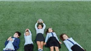 Kids On Grass With Football HD