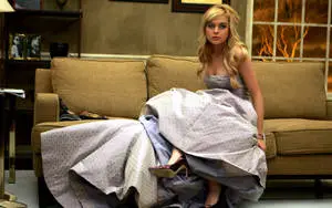 Lindsay Lohan Wearing Strapless Gown