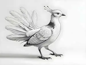 Line art bird sketch 