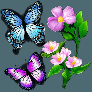 Mariposas and Flowers PNG 78