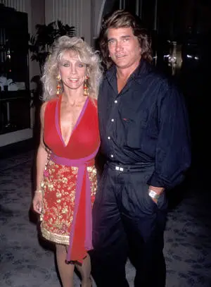  Caption: Michael Landon and Cindy Landon smiling at a public event 