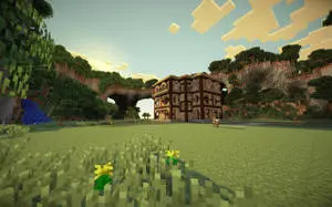 Minecraft Aesthetic Vintage Cathedral Grass