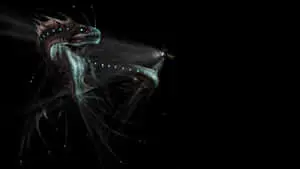 Fearsome Glowing-Eyed Monster in a Dark Forest