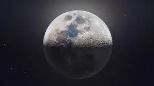 Moon 4K Half Horizontal Moon