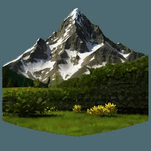 Mountain with Flowers PNG 05032024