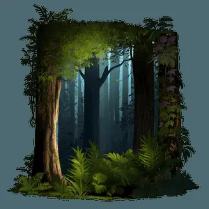 Mysterious Dark Forest PNG 06232024
