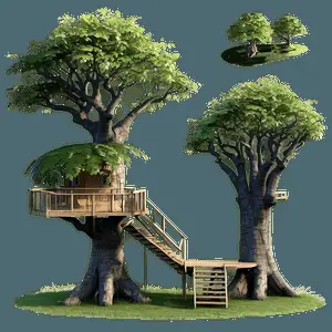 Nature-Inspired Tree House PNG 48