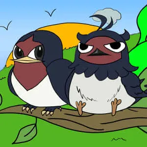  Nero and Taillow Enjoying a Peaceful Moment on a Tree Branch 