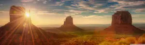 Panorama Sunrise At Monument Valley