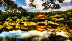 Peaceful Temple In Japanese Nature 