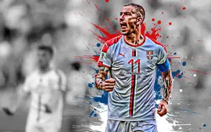Serbia National Football Team Aleksandar Kolarov Red White Blue