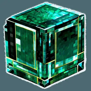 Shiny Minecraft Emerald Graphic PNG 06202024