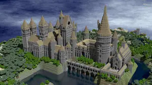 Stone Castle And Birch Rooves Minecraft HD